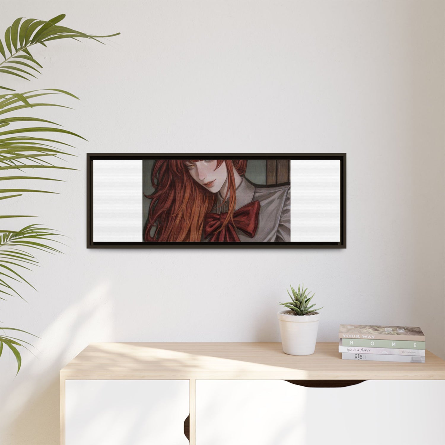Framed Matte Canvas Print — Gothic Redhead Portrait