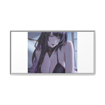 Framed Matte Canvas Print — Moody Anime Woman Portrait