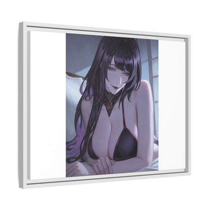 Framed Matte Canvas Print — Moody Anime Woman Portrait