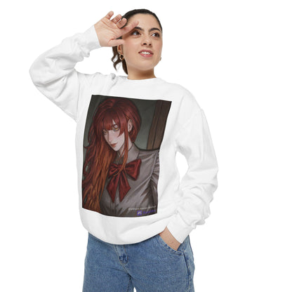 Anime Red-Headed Girl Sweatshirt — Gothic Schoolgirl Art Pullover