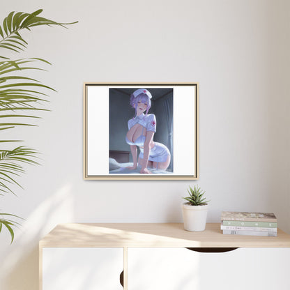 Sexy Anime Nurse Matte Canvas Print (Framed)