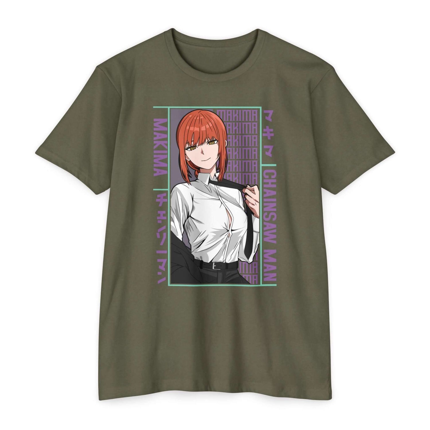 Makima Chainsaw Man Anime Graphic T-Shirt — Japanese Text Design