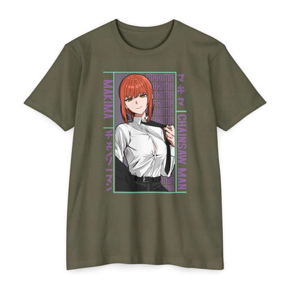 Makima Chainsaw Man Anime Graphic T-Shirt — Japanese Text Design