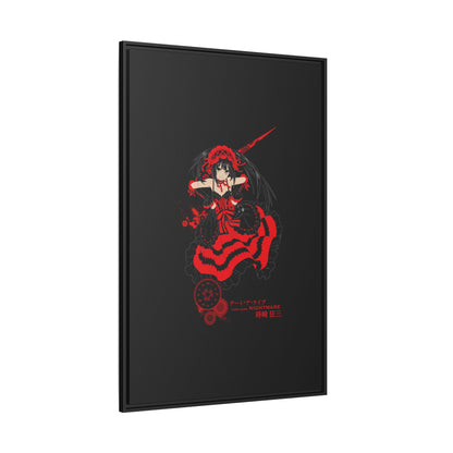 Anime Warrior Red Black Matte Canvas Print — Framed Wall Art