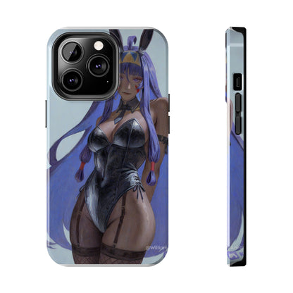 Bunny Girl Tough Phone Case — Anime Purple-Haired Character Protective Cover