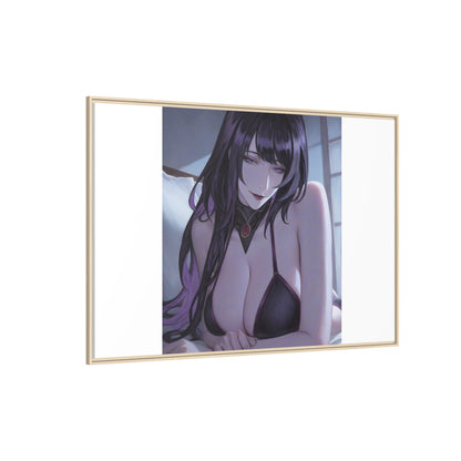 Framed Matte Canvas Print — Moody Anime Woman Portrait
