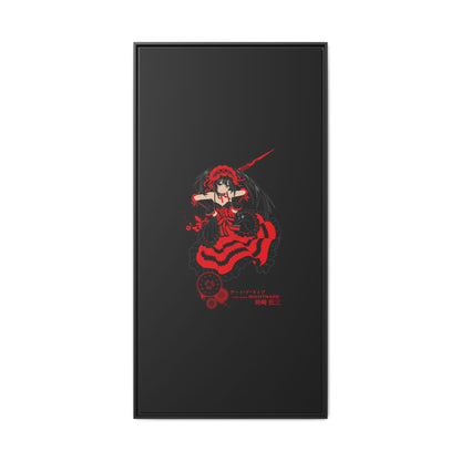 Anime Warrior Red Black Matte Canvas Print — Framed Wall Art