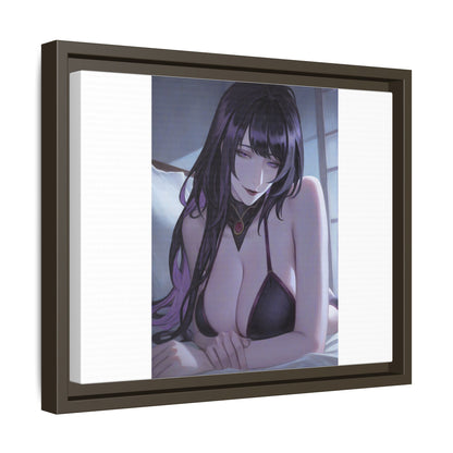 Framed Matte Canvas Print — Moody Anime Woman Portrait