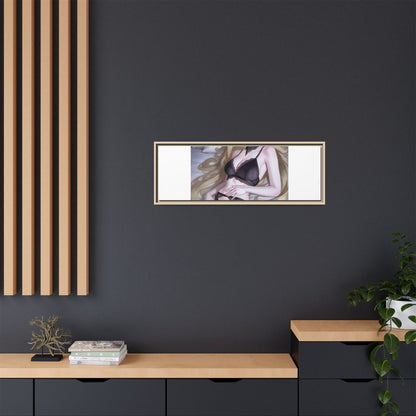 Framed Matte Canvas Print — Sleepy Blonde Anime Pinup
