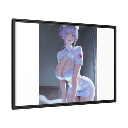 Sexy Anime Nurse Matte Canvas Print (Framed)
