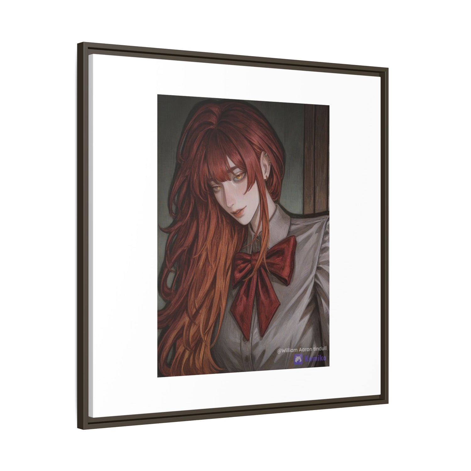 Framed Matte Canvas Print — Gothic Redhead Portrait