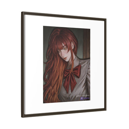 Framed Matte Canvas Print — Gothic Redhead Portrait