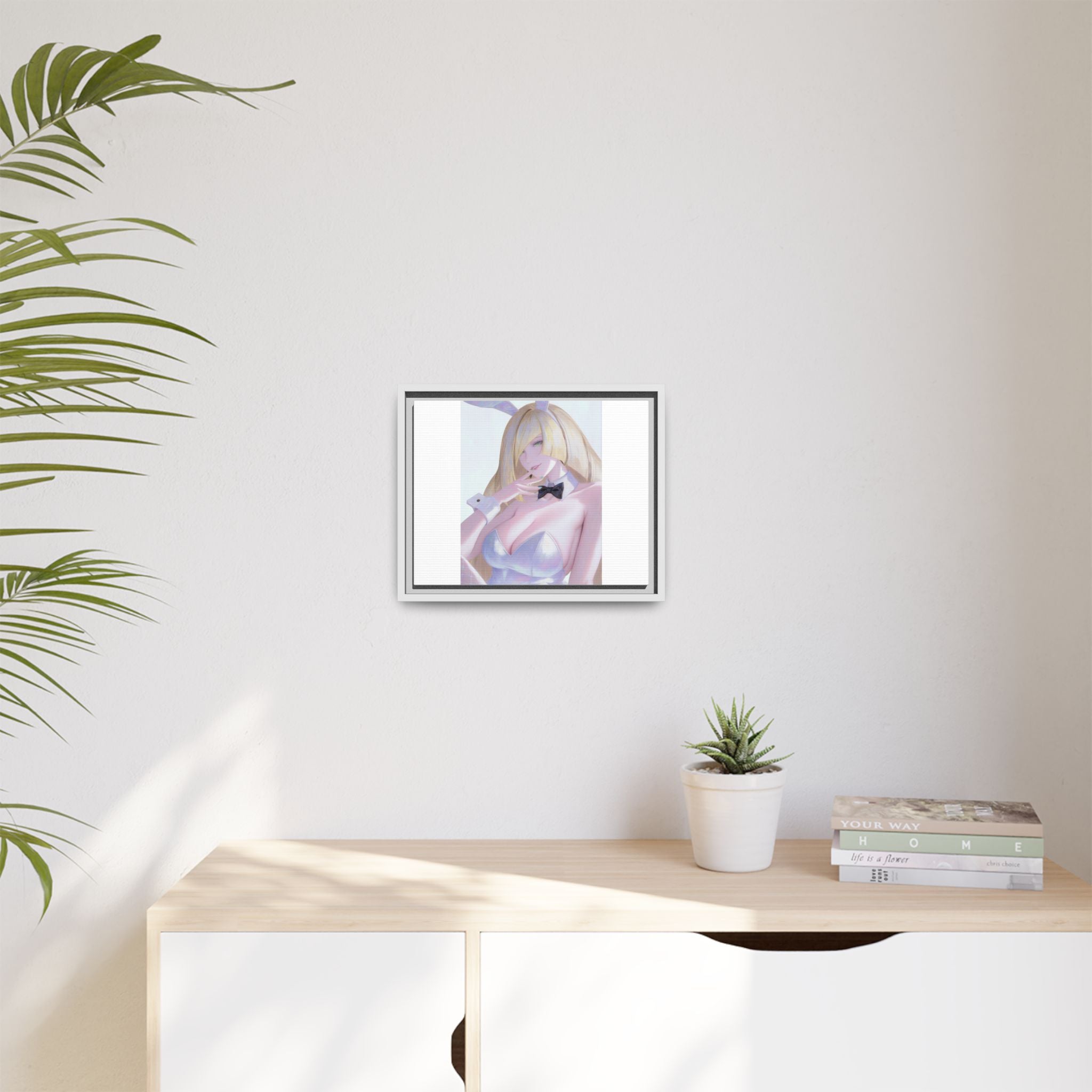 Bunny Girl Matte Canvas Print Framed — Sexy Anime Art Wall Decor