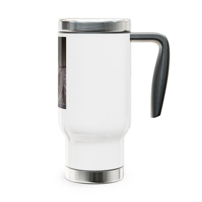 Redheaded Anime Girl Travel Mug — 14oz Stainless Steel Tumbler with Handle