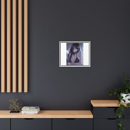 Framed Matte Canvas Print — Moody Anime Woman Portrait