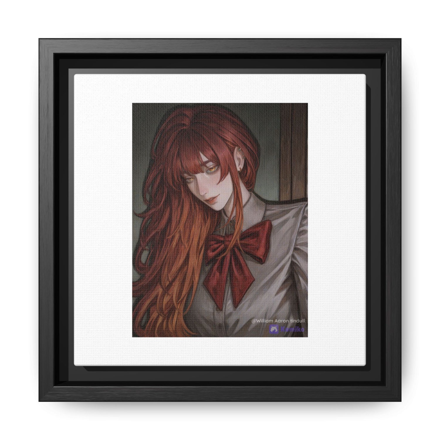 Framed Matte Canvas Print — Gothic Redhead Portrait