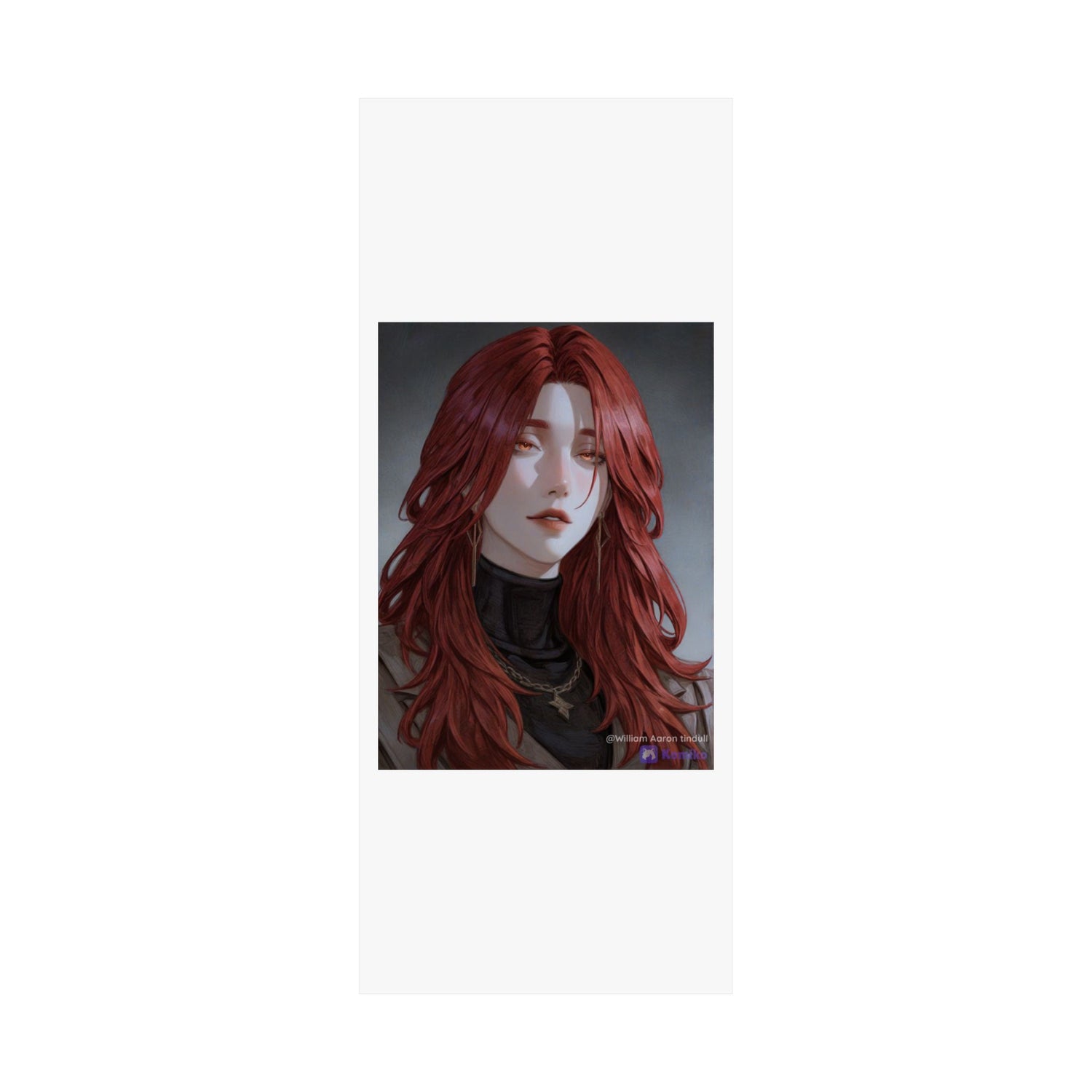 Red-Haired Muse Matte Vertical Poster — Moody Portrait Art Print