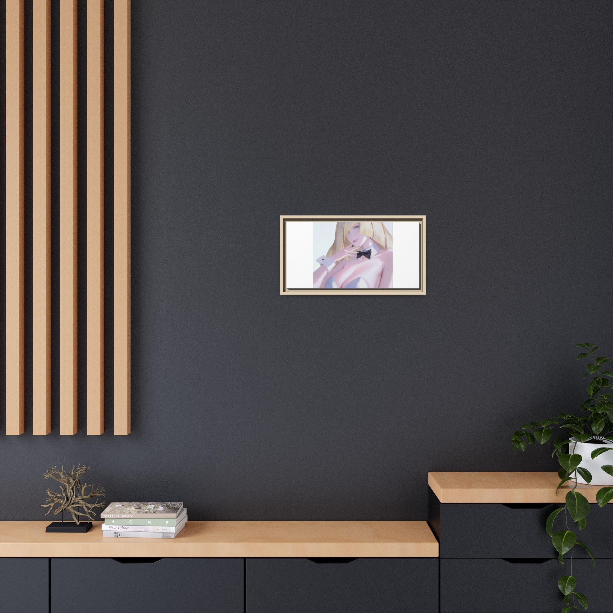 Bunny Girl Matte Canvas Print Framed — Sexy Anime Art Wall Decor