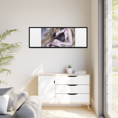 Framed Matte Canvas Print — Sleepy Blonde Anime Pinup