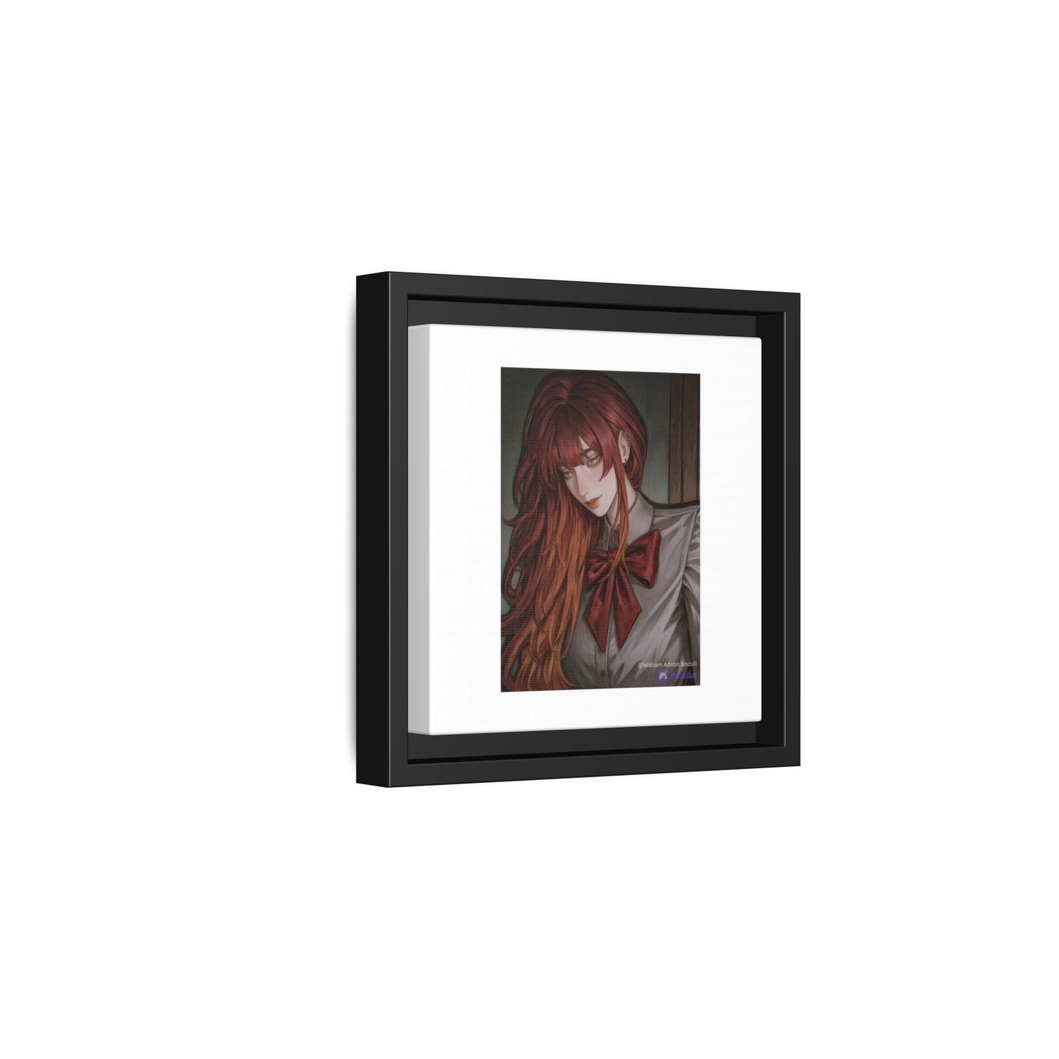 Framed Matte Canvas Print — Gothic Redhead Portrait