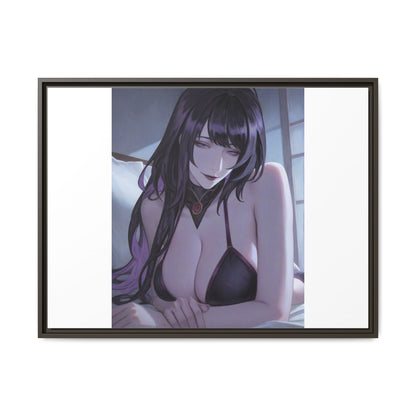 Framed Matte Canvas Print — Moody Anime Woman Portrait