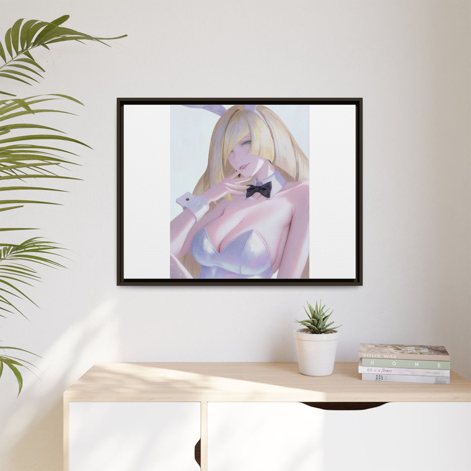Bunny Girl Matte Canvas Print Framed — Sexy Anime Art Wall Decor