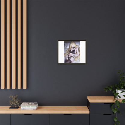 Framed Matte Canvas Print — Sleepy Blonde Anime Pinup