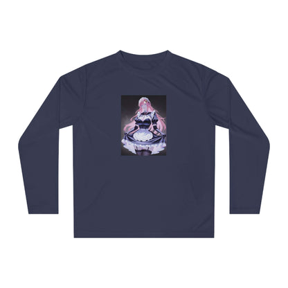 Anime Maid Art Long Sleeve Shirt — Pink-haired Fantasy Maid Graphic