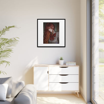 Framed Matte Canvas Print — Gothic Redhead Portrait