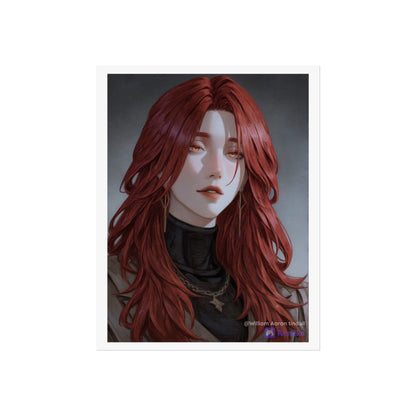 Fine Art Poster — Red-Haired Gothic Portrait, Moody Decorative Wall Art