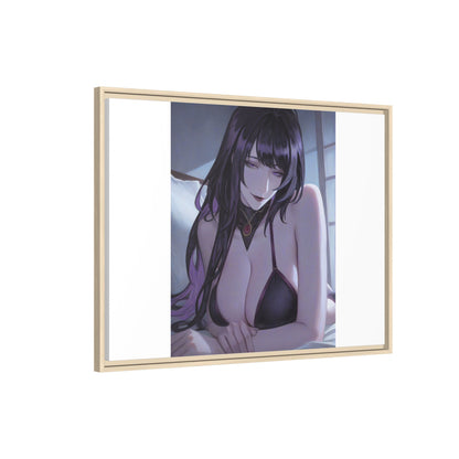 Framed Matte Canvas Print — Moody Anime Woman Portrait