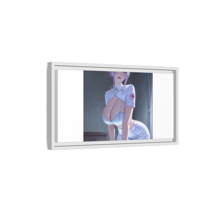 Sexy Anime Nurse Matte Canvas Print (Framed)