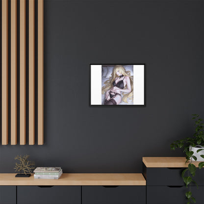 Framed Matte Canvas Print — Sleepy Blonde Anime Pinup