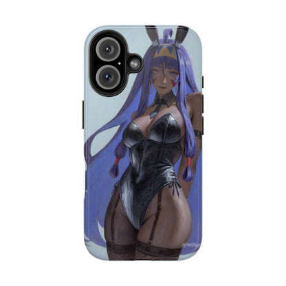 Bunny Girl Tough Phone Case — Anime Purple-Haired Character Protective Cover