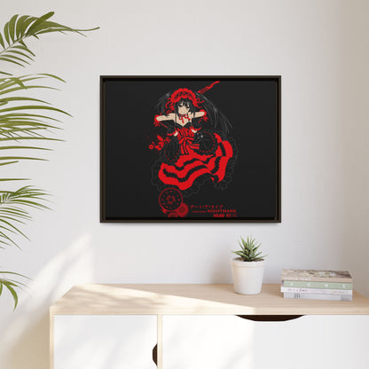 Anime Warrior Red Black Matte Canvas Print — Framed Wall Art