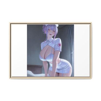 Sexy Anime Nurse Matte Canvas Print (Framed)