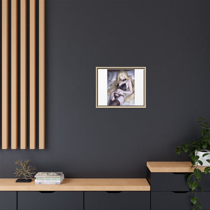 Framed Matte Canvas Print — Sleepy Blonde Anime Pinup