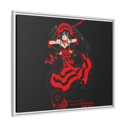 Anime Warrior Red Black Matte Canvas Print — Framed Wall Art