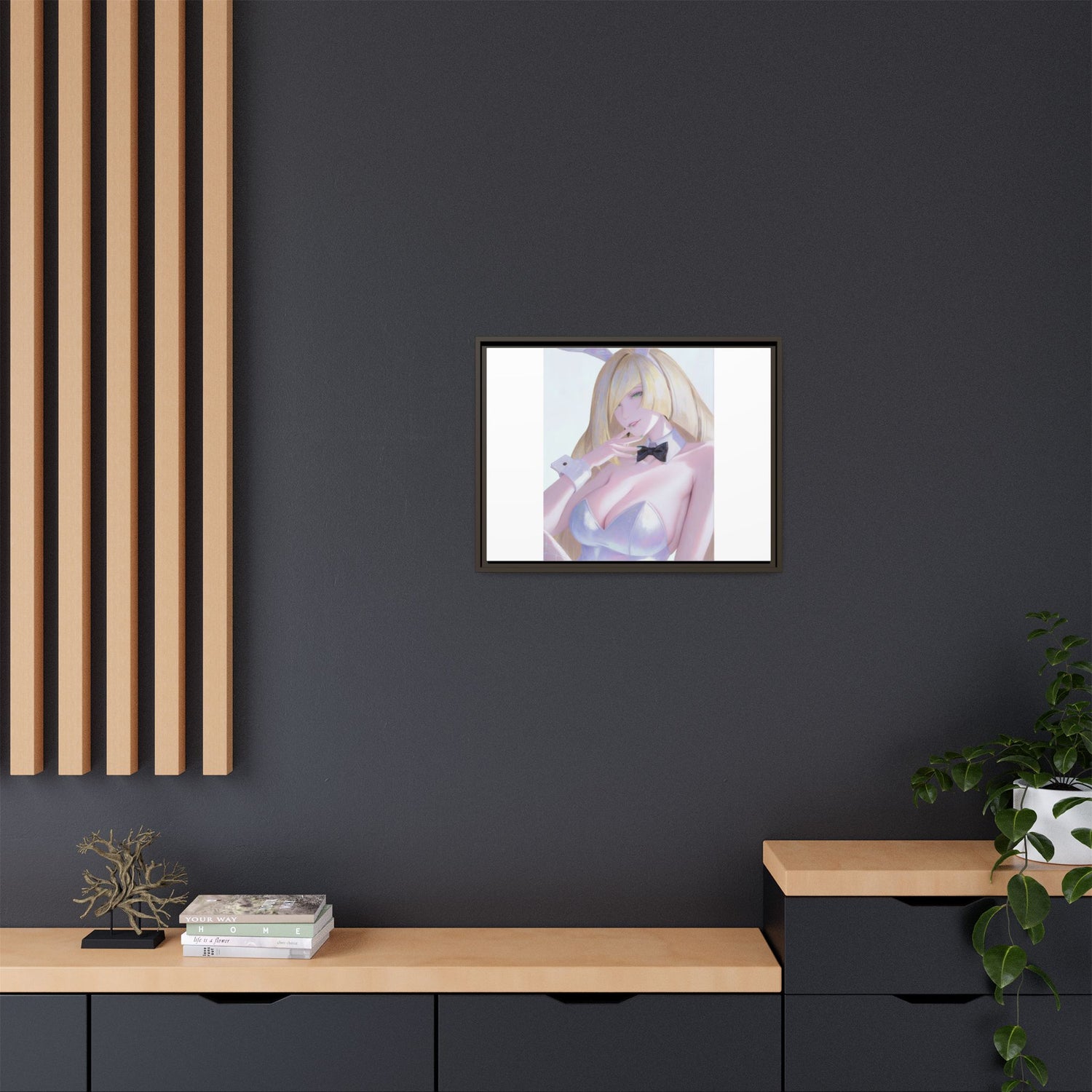 Bunny Girl Matte Canvas Print Framed — Sexy Anime Art Wall Decor