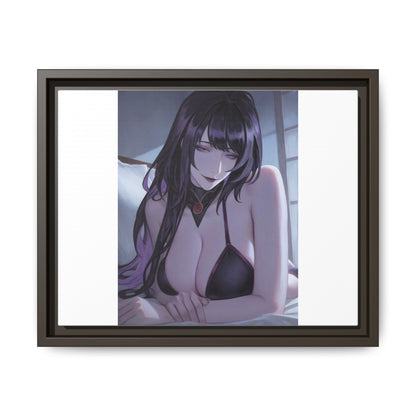 Framed Matte Canvas Print — Moody Anime Woman Portrait