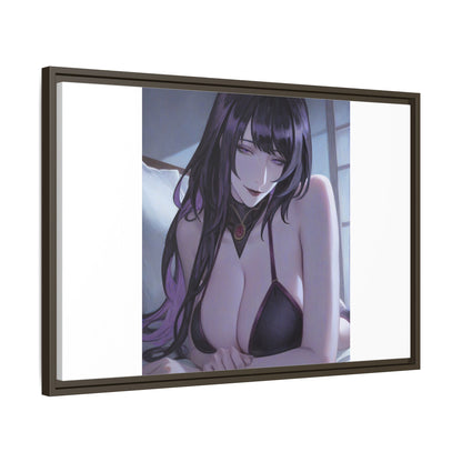 Framed Matte Canvas Print — Moody Anime Woman Portrait