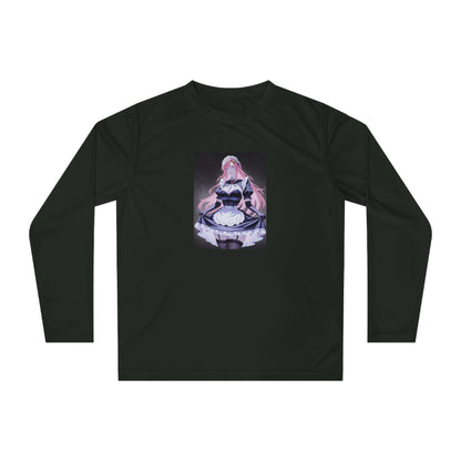 Anime Maid Art Long Sleeve Shirt — Pink-haired Fantasy Maid Graphic