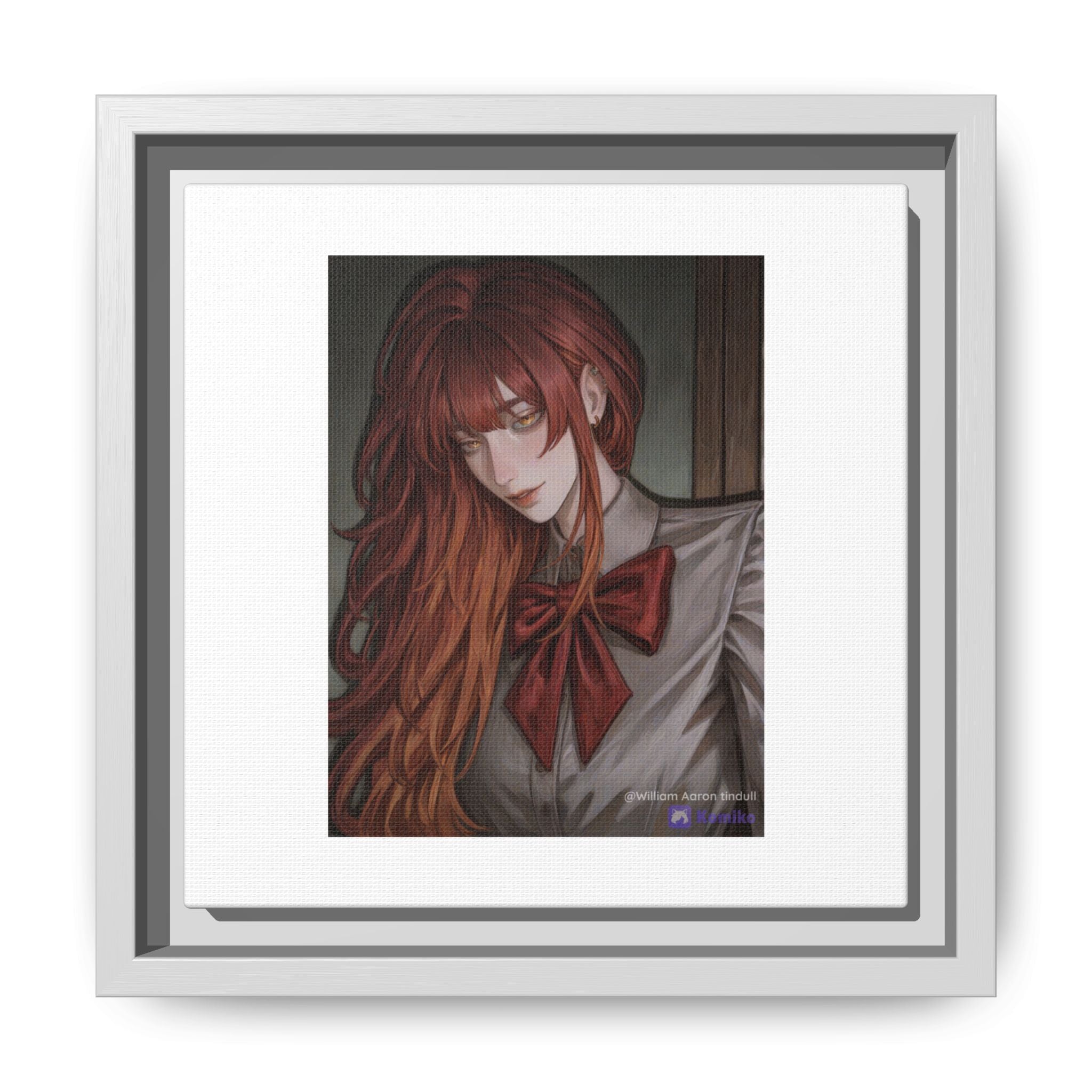 Framed Matte Canvas Print — Gothic Redhead Portrait