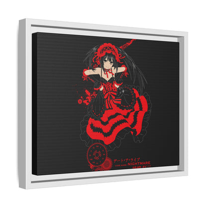 Anime Warrior Red Black Matte Canvas Print — Framed Wall Art