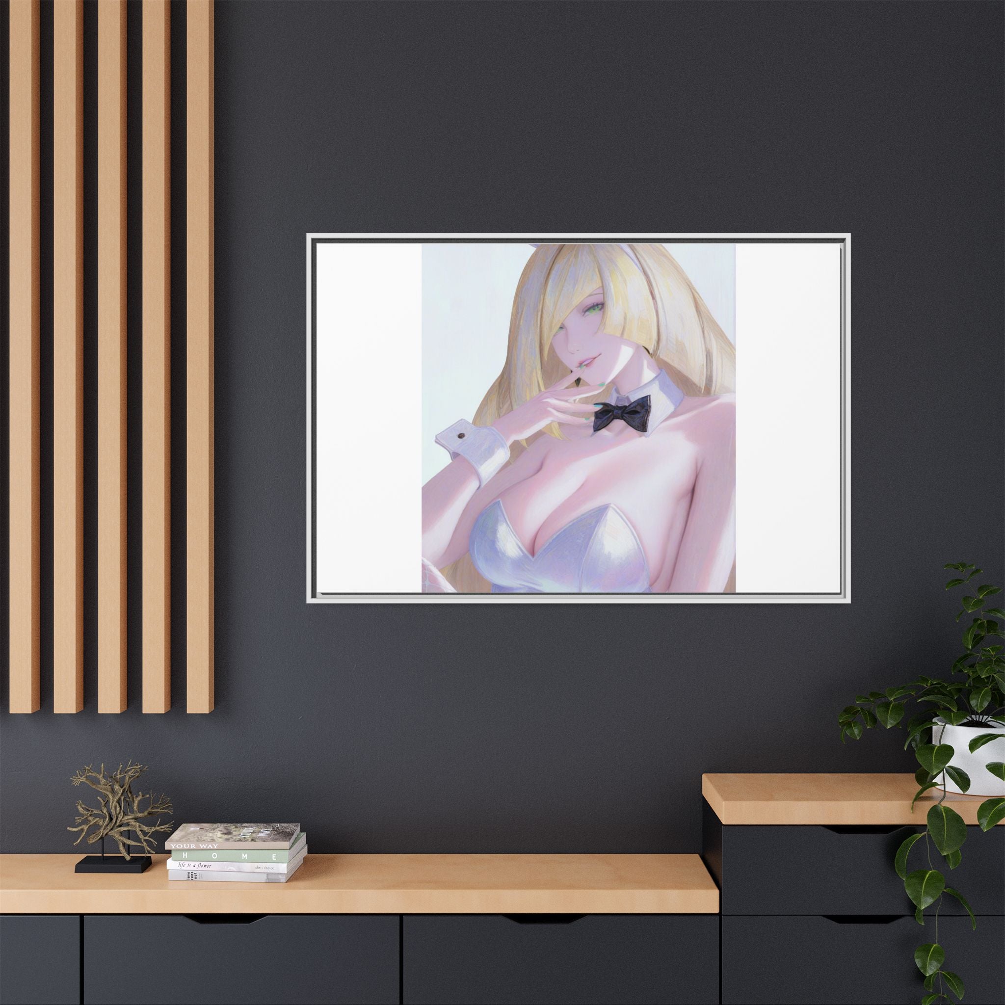 Bunny Girl Matte Canvas Print Framed — Sexy Anime Art Wall Decor