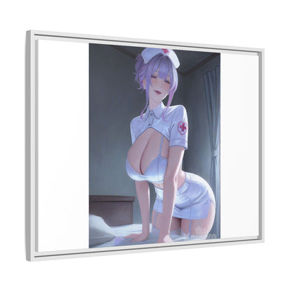 Sexy Anime Nurse Matte Canvas Print (Framed)